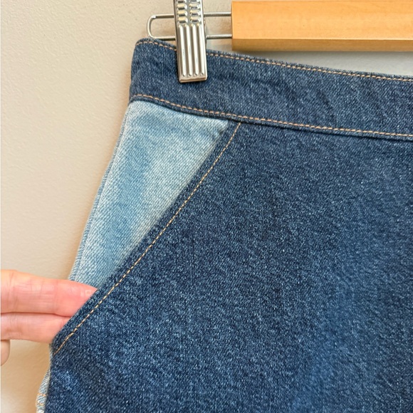 ZARA Basic Z1975 Denim Patchwork Mini Fringed Hem - S - Picture 7 of 13